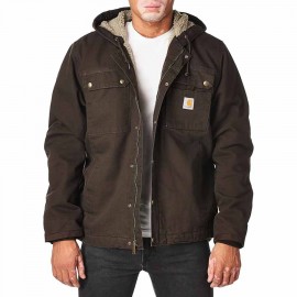 Carhartt Men's Relaxed Fit Washed Duck Sherpa-Lined Utility Jacket