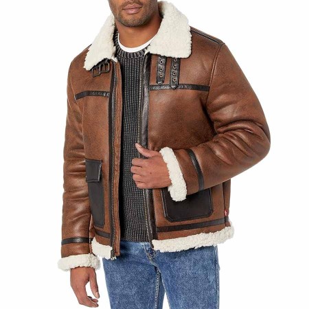 Levi's Men's Faux Shearling Rancher Aviator Jacket