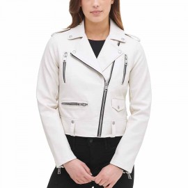 Levi's Women's Cropped Faux Leather Motorcycle Jacket