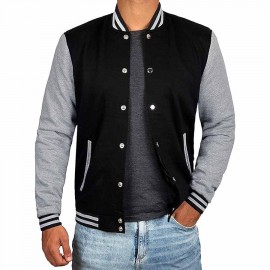 Decrum Varsity Jacket Men - High School Letterman Bomber Style Fleece Baseball Jackets