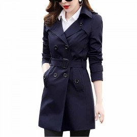 FARVALUE Women's Double Breasted Trench Coat Water Resistant Windbreaker