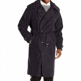 LONDON FOG Men's Iconic Double Breasted Trench Coat with Zip-Out Liner and Removable