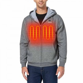 ORORO Heated Hoodie with Battery, Fleece Full-zip Heated Sweatshirt Hoodie for Men Women