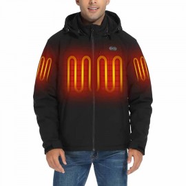 ORORO Men's Dual Control Heated Jacket with 5 Heat Zones, Up to 20 Hours of Warmth Battery