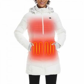 ORORO Women's Long Heated Jacket with Battery, Heated Puffer Parka Heated Coat