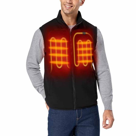 ORORO Men's Heated Vest with Battery, Lightweight Heating Fleece Vest (No Include Charger)