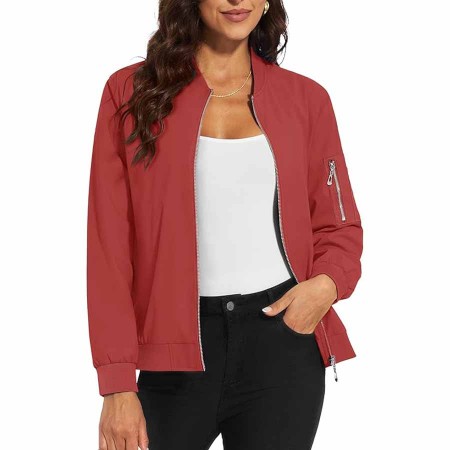 MAGCOMSEN Women's Jacket Lightweight Bomber Jackets 5 Pockets Windbreaker