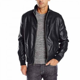 Tommy Hilfiger Men's Faux Leather Bomber Jacket