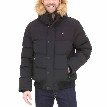 Tommy Hilfiger Men's Arctic Cloth Quilted Snorkel Bomber Jacket