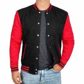 Decrum Varsity Jacket Men - High School Letterman Bomber Style Fleece Baseball Jackets