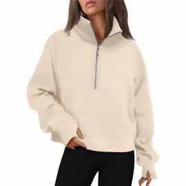 AUTOMET Womens Sweatshirts Half Zip Cropped Pullover Fleece Quarter Zipper Hoodies Fall outfits