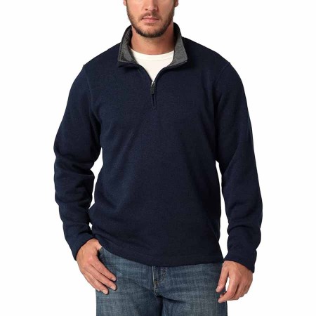 Wrangler Authentics mens Long Sleeve Fleece Quarter-Zip Sweater