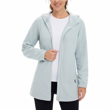 BALEAF Women's Long Fleece Jacket Full Zip Polar Fleece Hoodie Soft Lightweight Coat