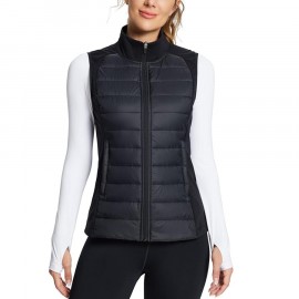 BALEAF Women's Lightweight Warm Puffer Vest Running Winter Hybrid Sleeveless Quilted