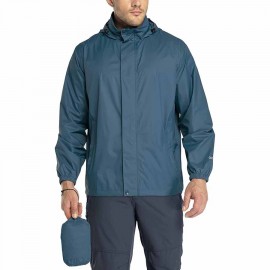 Men's Lightweight Waterproof Rain Shell Jacket Raincoat with Hood for Golf Cycling Windbreaker