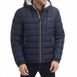 Tommy Hilfiger Men's Midweight Sherpa Lined Hooded Water Resistant Puffer Jacket