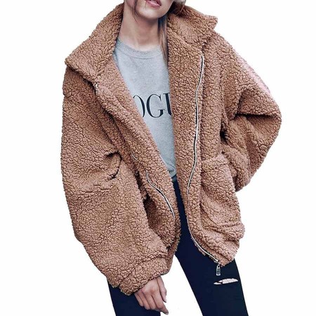 Women's Fashion Winter Coat Sherpa Fleece Faux Fur Shearling Oversized Trendy Jackets