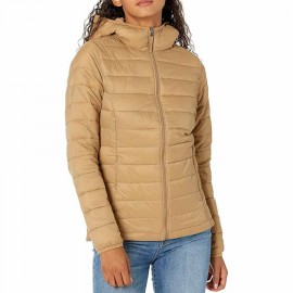 Women's Lightweight Long-Sleeve Full-Zip Water-Resistant Packable Hooded Puffer Jacket