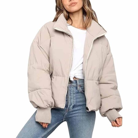 Gihuo Women’s Winter Cropped Puffer Jacket Coat Short Warm Quilted Jacket